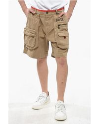 DSquared² - Stretch Cotton Cargo Shorts With Contrast Trim - Lyst