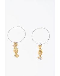 Jil Sander - Brass Candy Hoop Earrings With Pendant - Lyst