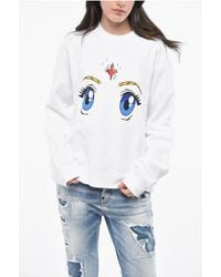 DSquared² - Fleeced Cotton Cool Fit Crew-Neck Sweatshirt With Print - Lyst