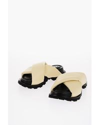 Jil Sander - Criss Cross Designed Leather Sandals With Carrion Sole - Lyst