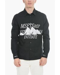 Msftsrep - Maxi Contrast Printed Organic Cotton Shirt - Lyst