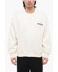 A PAPER KID - Cotton Crew-Neck Sweatshirt With Printed Contrasting Logo - Lyst