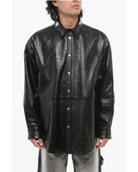 Acne Studios - Brushed Leather Overshirt With Flush Pockets - Lyst