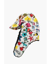 DSquared² - All-Over Printed Trapper Hat With Eco-Fur Lining - Lyst