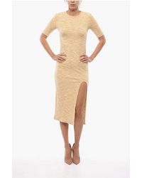 Samsøe & Samsøe - Shorts Sleeve Hilde Bodycon Maxi Dress With Slit Frontal - Lyst