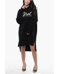 DIESEL - Asymmetrical Cut D-Ilse Italico Sweat Dress With Side Split - Lyst