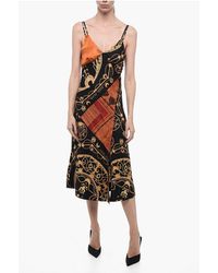Marine Serre - Satin Slip Dress With Graphic Print - Lyst