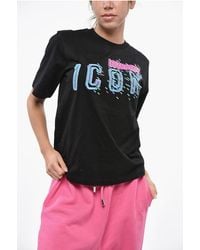 DSquared² - Icon Cotton Easy Crew-Neck T-Shirt With Print - Lyst