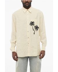 Armani - Emporio Embroidered Palm Shirt With Breast-Pocket - Lyst