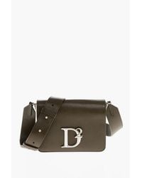 DSquared² - Leather Shoulder Bag With-Tone Metal Monogram - Lyst