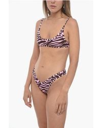 The Attico - Animal Patterned Stretch Fabric Bikini - Lyst