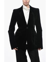 Ann Demeulemeester - Velour Single-Breasted Blazer - Lyst