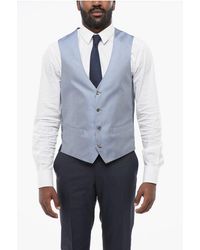 Corneliani - Silk Waistcoat With Geometric Pattern And Back Martingale - Lyst