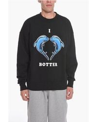 BOTTER - Brushed Cotton Crew-Neck Sweatshirt With Printed Dolphins - Lyst