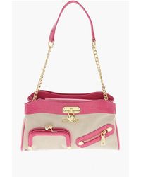 Moschino - Love Fabric Crossbody Bag With Crocodile Effect Faux Leather Size Unic - Lyst