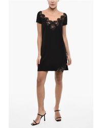 DSquared² - Solid Color Mini Dress With Lace - Lyst