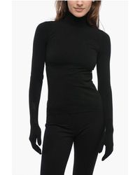 Balenciaga - Turtleneck Sweater With Touchscreen Gloves - Lyst