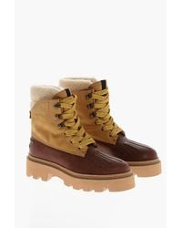 DSquared² - Leather Ankle Boots Urban Hiking With Shearling Lining - Lyst