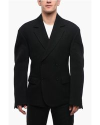 Off-White c/o Virgil Abloh - Double-Breasted Round Wool Coat With Flap Pockets - Lyst