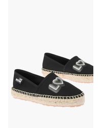 Moschino - Love Mesh Espadrilles With Logo-Print And Raffia Sole - Lyst