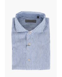 Corneliani - Awning Striped Cotton Blend Shirt With Standard Collar - Lyst