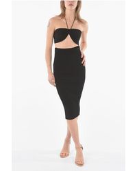 Nensi Dojaka - Ribbed Sheath Dress With Cut-Out Details - Lyst