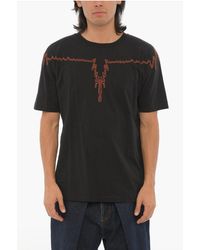 Marcelo Burlon - Cotton Crew-Neck T-Shirt With Contrast Print - Lyst