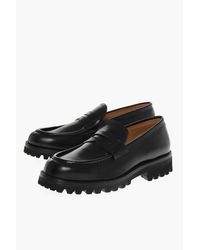 Testoni - Leather Courmayeur Penny Loafers With Commando Sole - Lyst