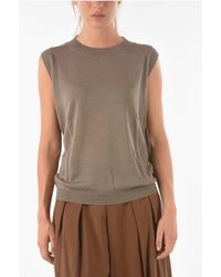 Ixos - Knitted Curlin Tank Top With Ribbed Hems - Lyst