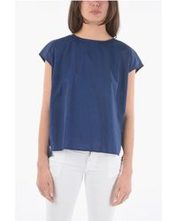 Woolrich - Short Sleeve Popeline Cotton Blouse - Lyst