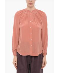 AllSaints - Mandarin Collar Satin Hezzy Shirt - Lyst