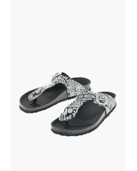 Moschino - Love Two-Tone Thong Sandals Birki30 With Logo Print - Lyst