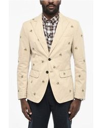 DSquared² - Embroidered Cotton Twill 2 Buttons With Flap Pockets - Lyst