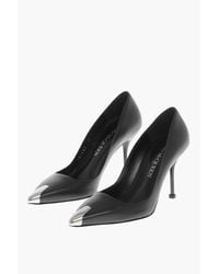 Alexander McQueen - Leather Hardware Pumps With Metal Toe 10Cm - Lyst