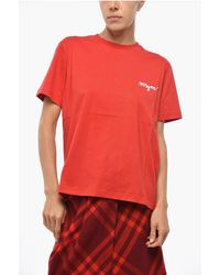 MSGM - Cotton Crewneck T-Shirt With Embossed Logo - Lyst