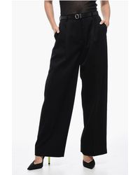 Jil Sander - Grain De Poudre Wool Pants With Wide Leg - Lyst