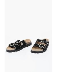 DSquared² - Suede Sandals With Double Buckle And Studs - Lyst