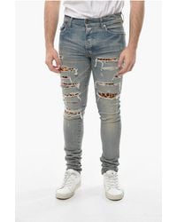 Amiri - Skinny Thrasher Denims With Ponyskin Leopard Details 14Cm - Lyst