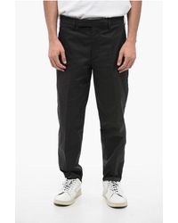 Neil Barrett - Cotton Blend Slim Fit Pants With Tape Detail - Lyst