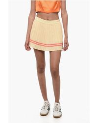 Sporty & Rich - Pleated Mini Skirt with Logoed Elastic - Lyst