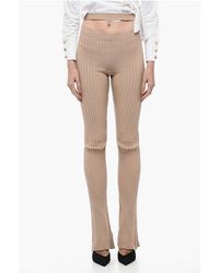 ANDREADAMO - Ribbed Flared Pants With Cut Out Detail - Lyst