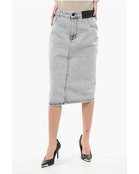 The Mannei - Stone-Washed Denim Pencil Skirt Malmo - Lyst