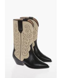 Isabel Marant - Two-Tone Suede And Leather Duerto Western Boots - Lyst