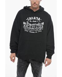 DSquared² - Ragian Hoodie Sweatshirt With Lettering Print - Lyst