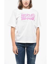 DSquared² - Solid Color Easy Fit Crew-Neck T-Shirt With Contrasting Prin - Lyst