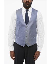 Corneliani - Silk Waistcoat With Back Martingale - Lyst