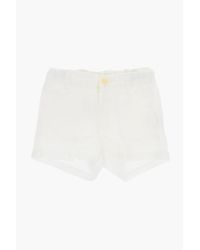 Bonpoint - Solid Color Linen Shorts With Belt Loops - Lyst