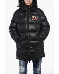 DSquared² - Hooded Down Jacket With Logo Patch - Lyst