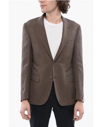 Corneliani - Linen Blend Unlind Blazer With Flap Pocket - Lyst