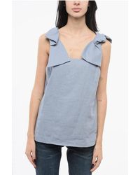 Chloé - Linen Top With Bow Straps - Lyst